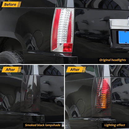 Gray Smoked ABS Taillight Blackened Shell Trim For Cadillac Escalade 2007-2014 5