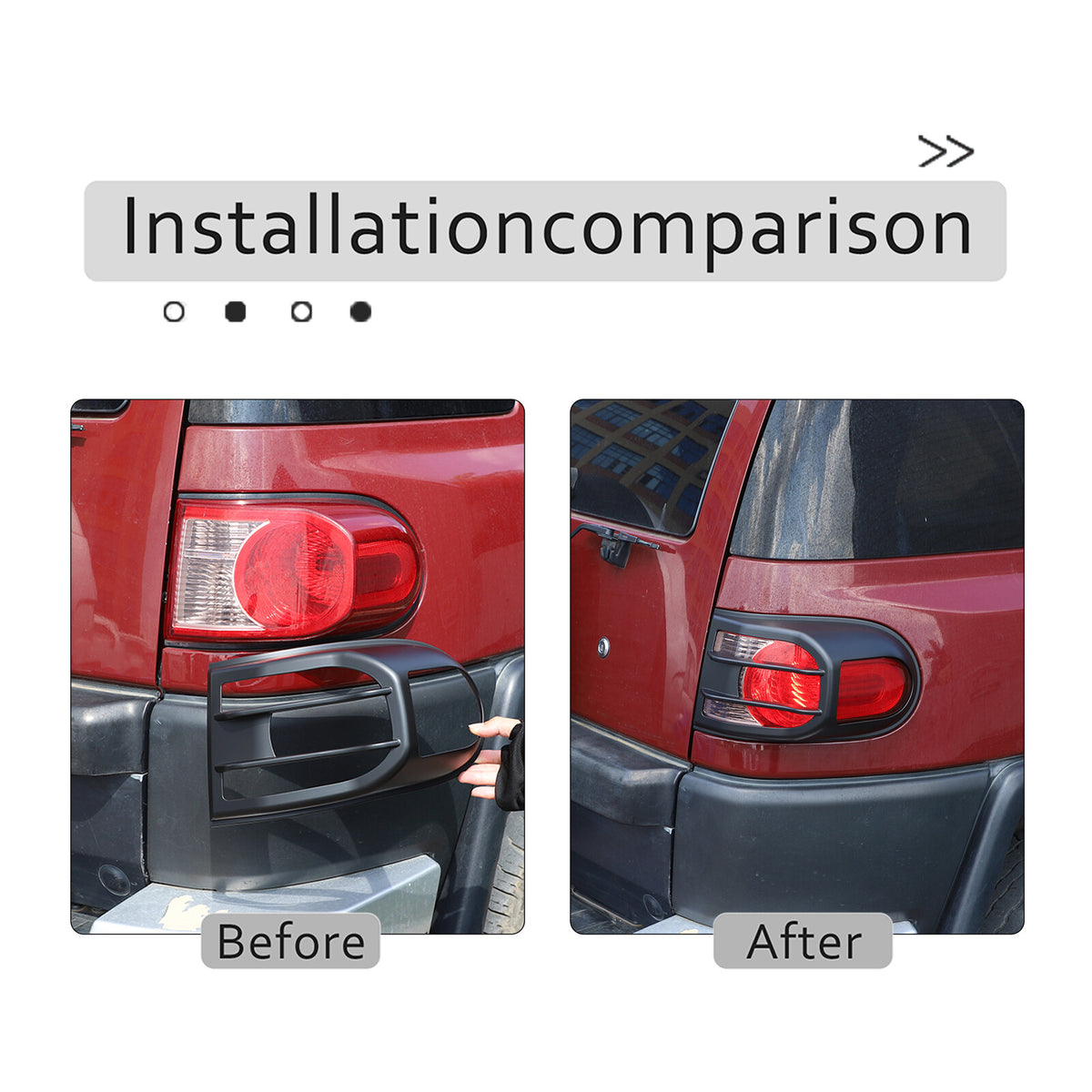 For 2007-2021Toyota FJ Cruiser Rear Tail Light Lamp Cover Trim Matte Black 2PCS 5