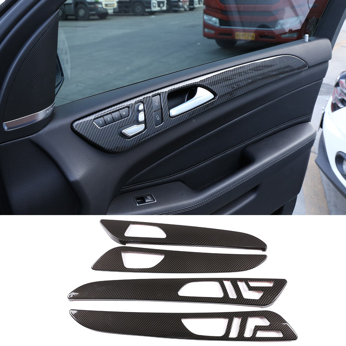 Carbon Fiber ABS Center Console Panel Trim For Benz ML W166/GL X166 2013‑2015 20