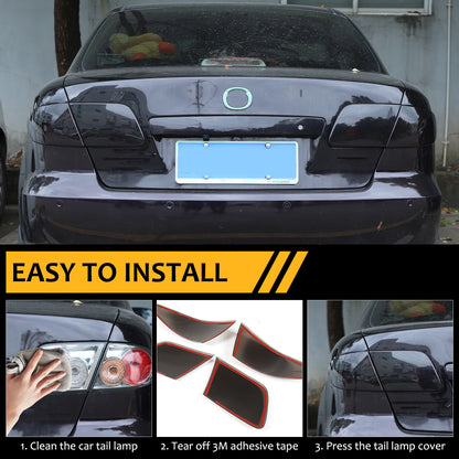 Smoked Black Tail Light Lamp Guard Cover Trim Bezels for Mazda 6 GG 2004~2008 2