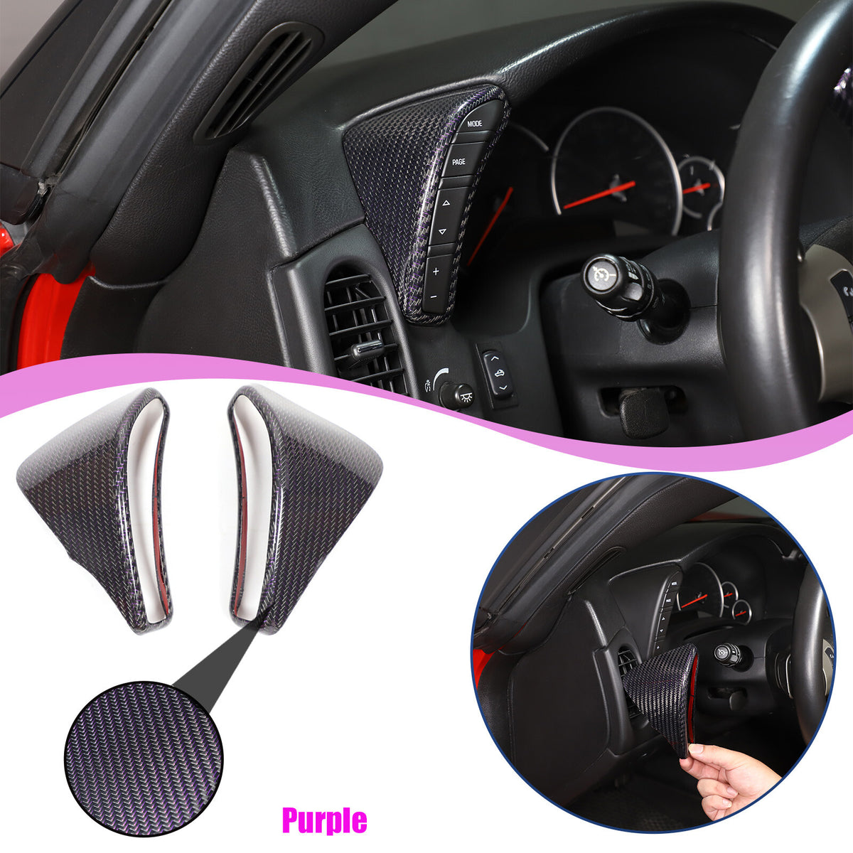 Real Carbon Fiber Interior Dashboard Console Frame Trim For Corvette C6 2005-13 1