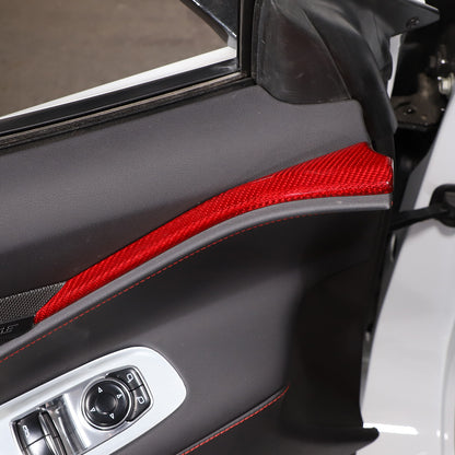 Red Real Carbon Fiber Interior Window Upper Door Panel trim For Corvette C8 20+ 2