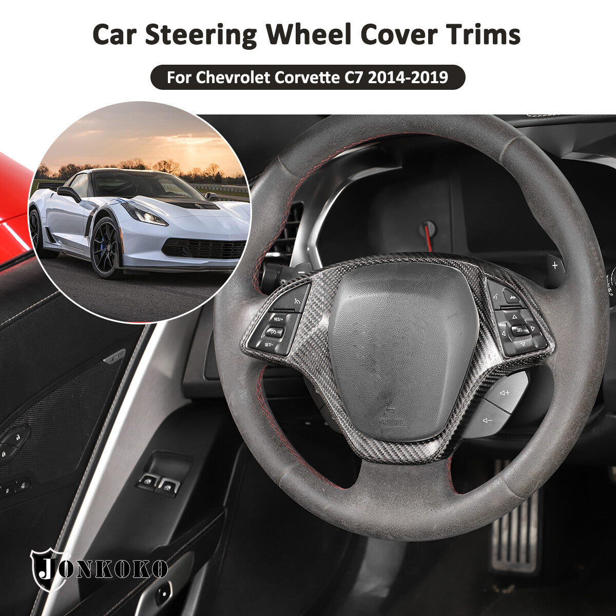 Real Dry Carbon Fiber Interior Center Full Trim Set Kit For Corvette C7 2014-19 30