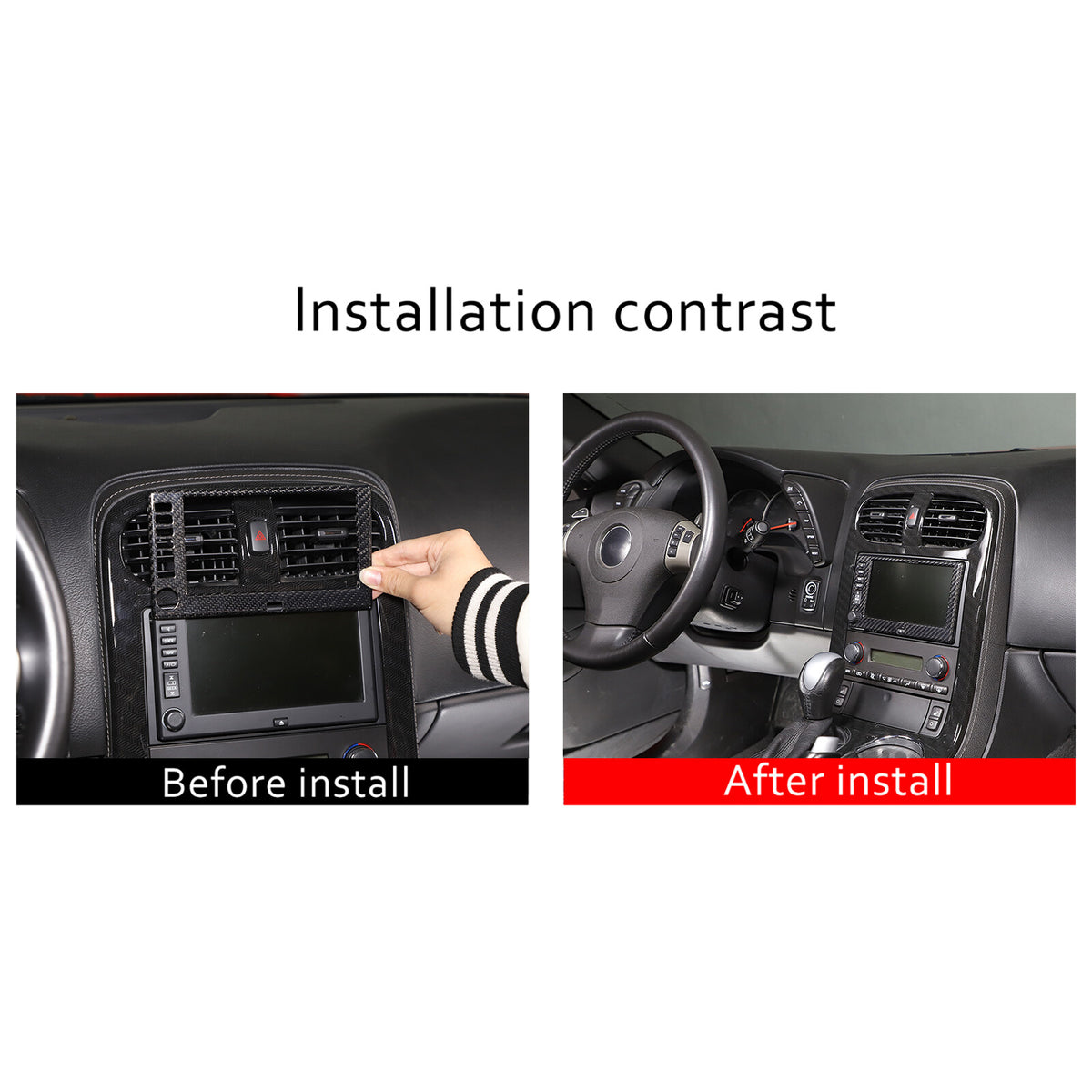 Real Carbon Fiber Center Navigation Screen Trim Cover For Corvette C6 2005-13 21