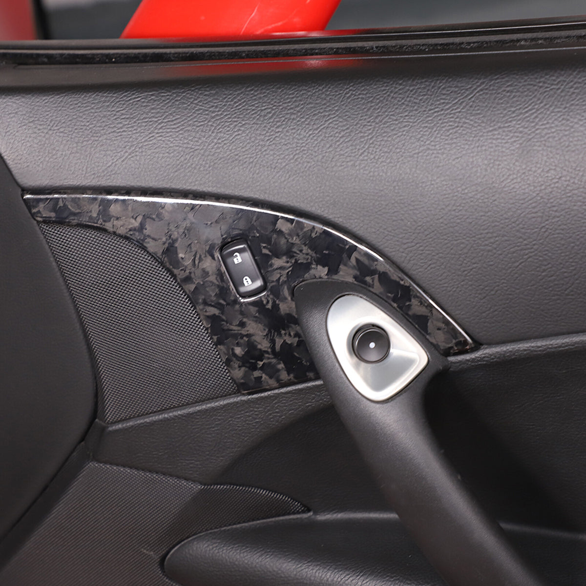 Forged Real Carbon Fiber Interior Door Lock Panel Trim For Corvette C6 2005-2013 5