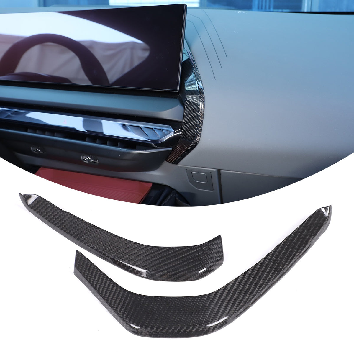 Real Carbon Fiber Center Console Dashboard Trim Strip For BMW X3 G45 2025+ 5