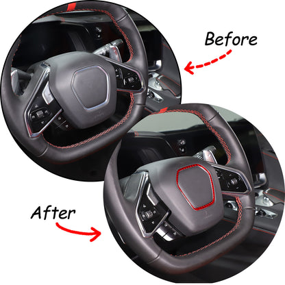 Red Real Carbon Fiber Full Interior Set Decor Trim Kit for Corvette C8 20-25 - Styles 31-35 8