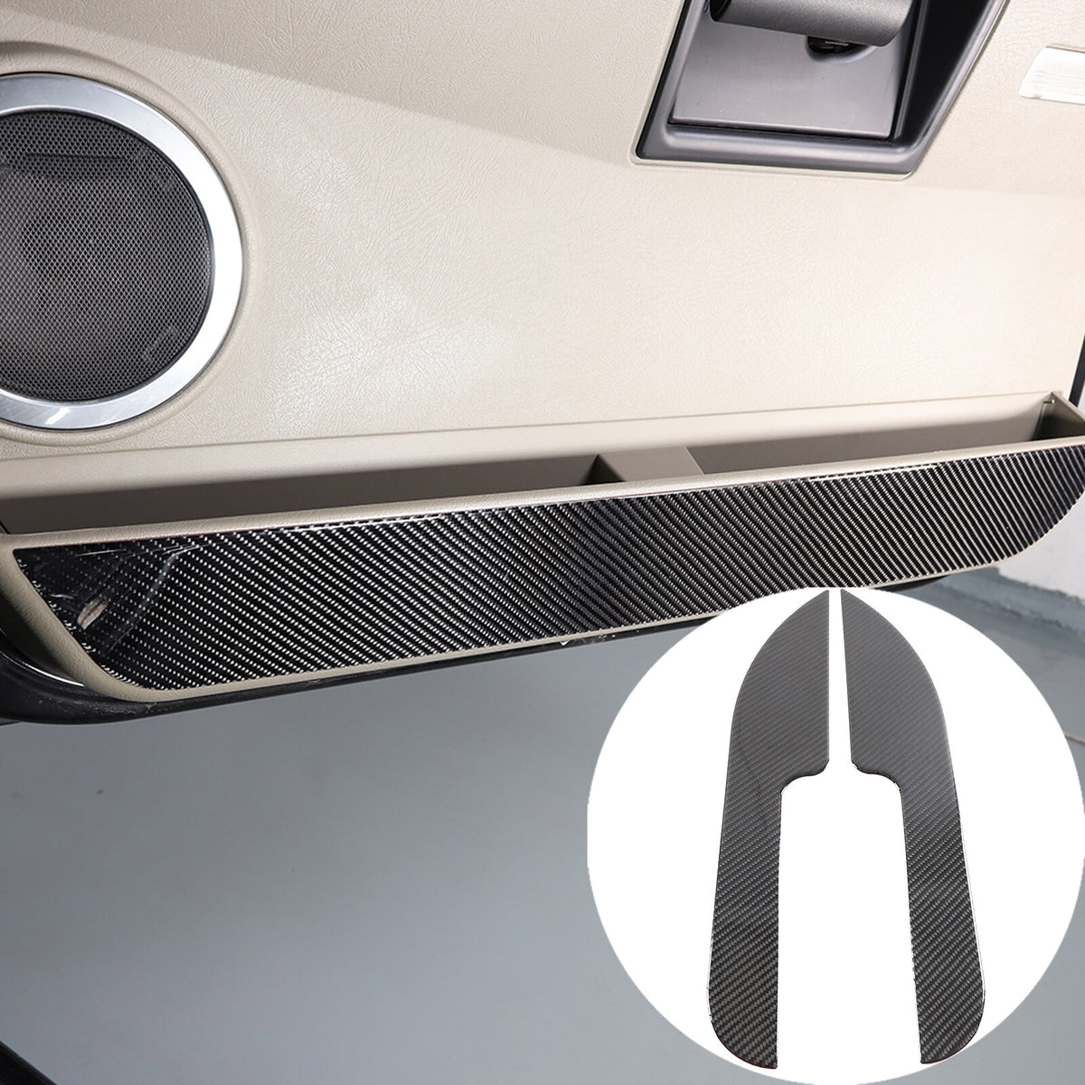 Carbon fiber Door Bottom Anti-Kick Trim Sticker For Hummer H2 2003-09 2