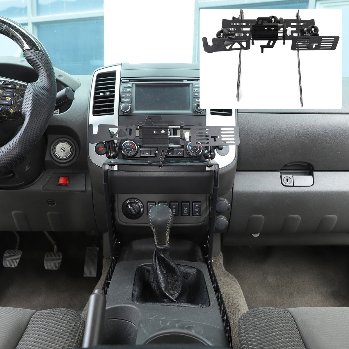 Off-Road Console Molle Panels Digital Device Mount For Nissan Frontier 2009-17 3