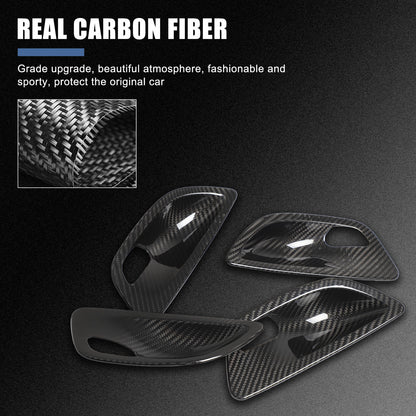 Real Carbon Fiber Inner Door Bowl Cover Trim For BMW 5 Series F10 2011-2017 3
