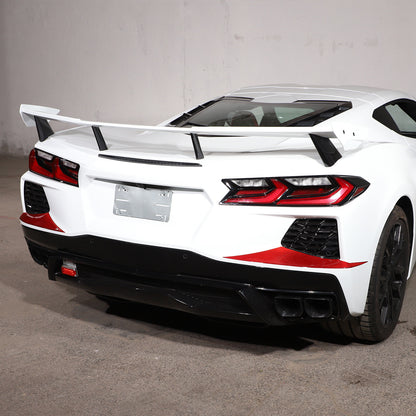 Red Carbon fiber Rear Bumper Air Intake Panel Trim Sticker For Corvette C8 20-26 6