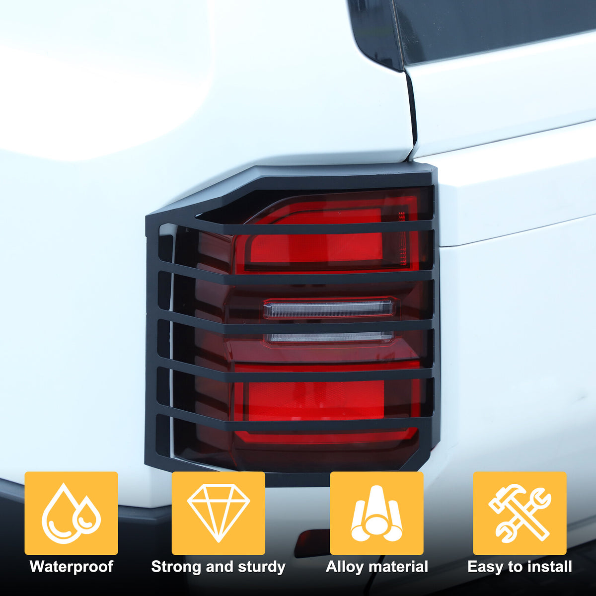 Steel Alloy Rear Tail Light Lamp Cover Trim For Toyota Land Cruiser LC250 24+ 6
