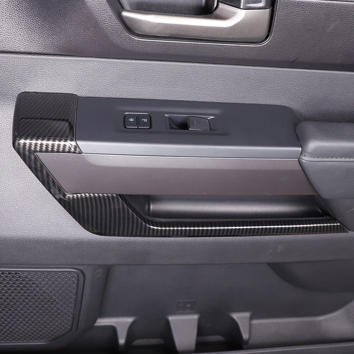 4PCS Carbon Fiber Pattern Interior Door Panel Trim Frame Set For Tundra 2022-26 10