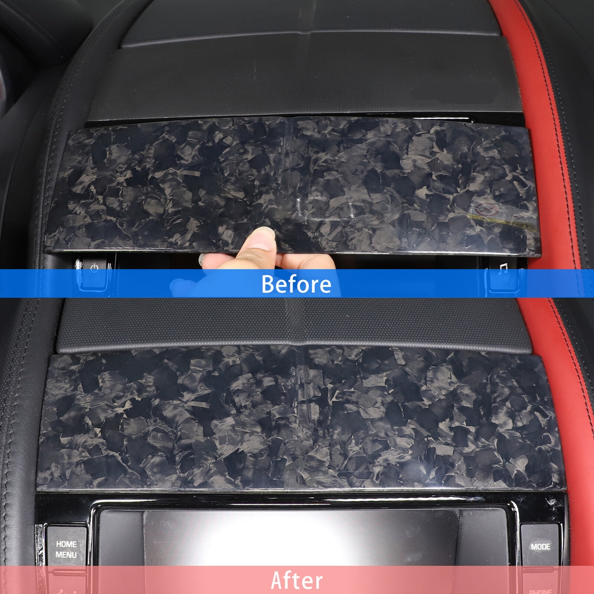 Forged Carbon Fiber Navigation Screen Top Panel For Jaguar F-TYPE 2013-2022 10