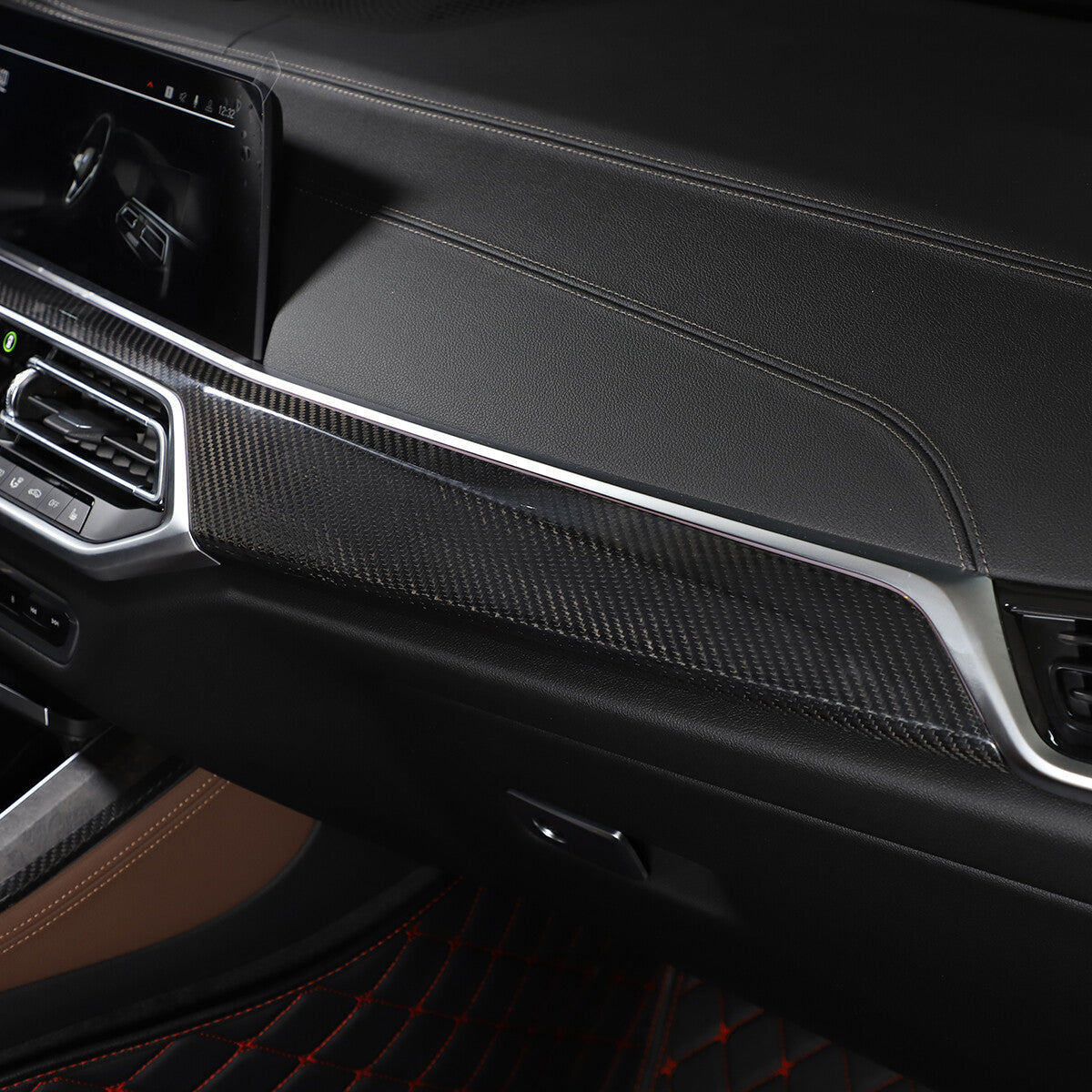 Real Carbon Fiber Interior Dashboard Panel Cover Trim For BMW X5 2019-2023 US 8