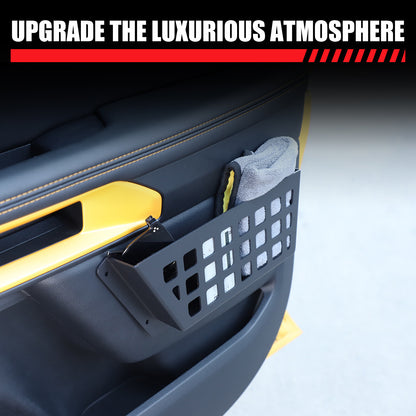 Black Alloy Car Rear Door Pocket Storage Box Organizer for Ford Ranger T9 2023+ 6