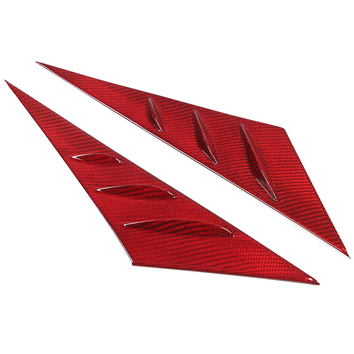 Red Real Carbon Fiber Window Triangle A-Pillar Cover Trim For Corvette C6 05-13 13