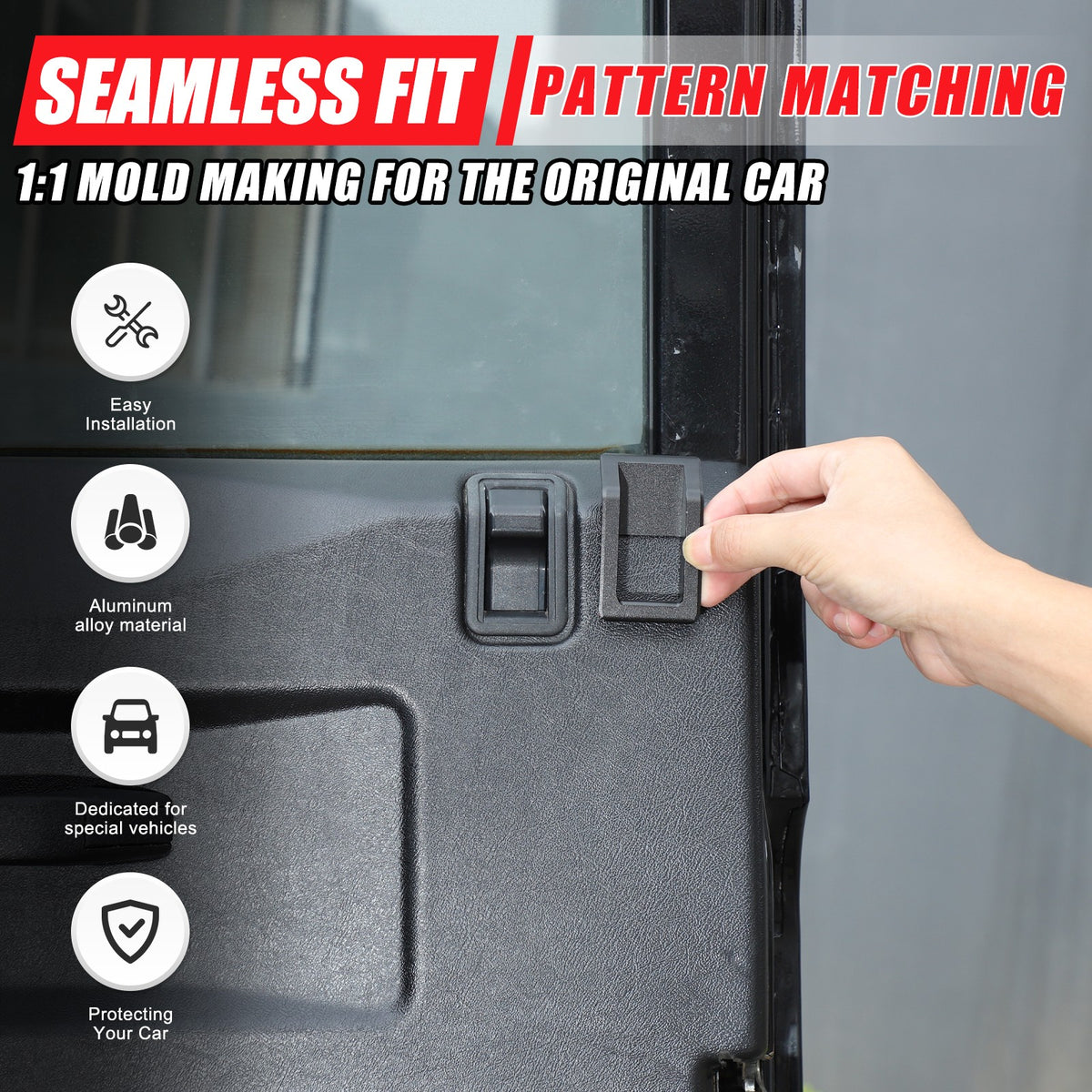 Aluminum Door Latch Outer Trim Cover For Land Rover Defender 90 L316 2004-2018 4