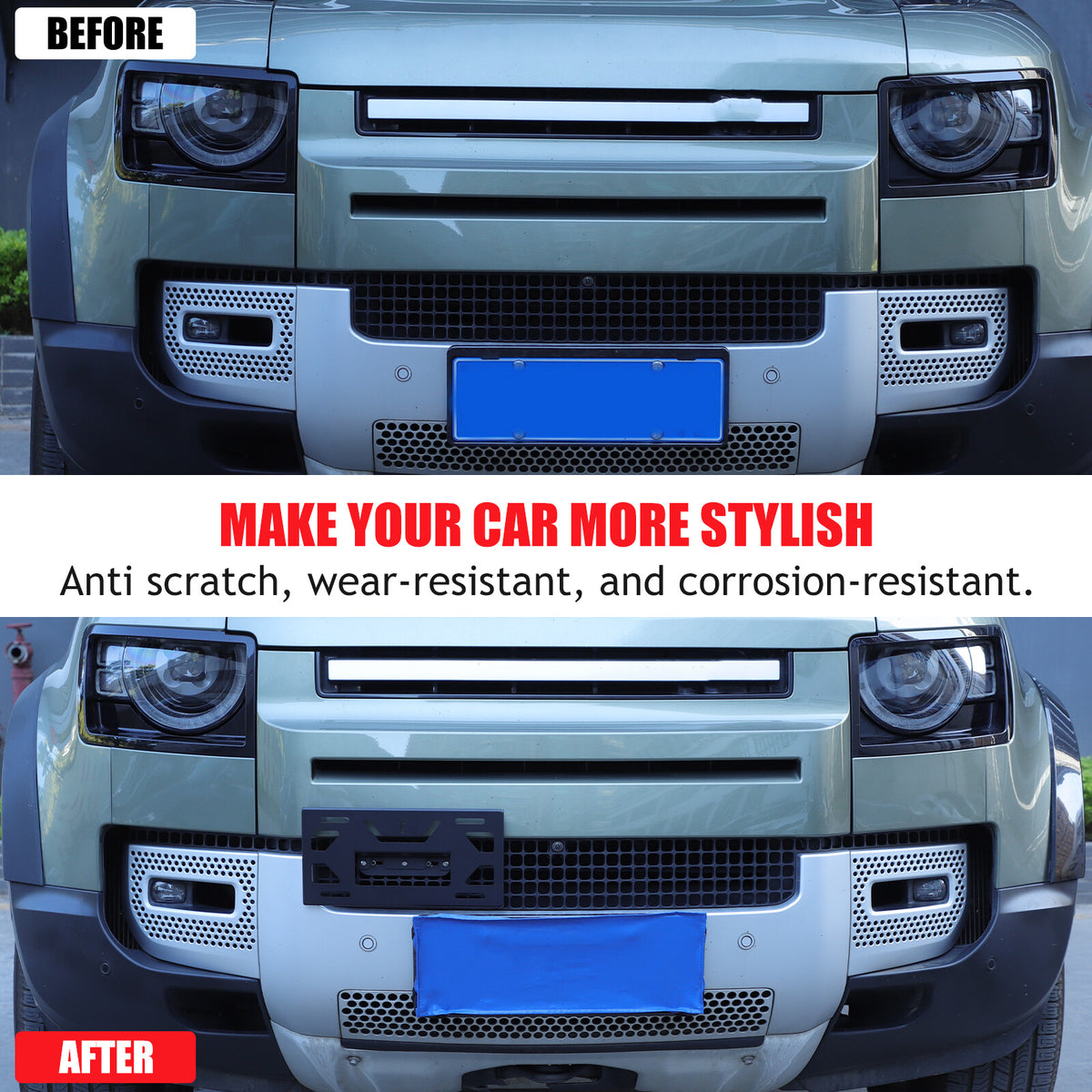 Front Bumper Tow Hook License Plate Mount Bracket For LR Defender L663 20-24 US 14