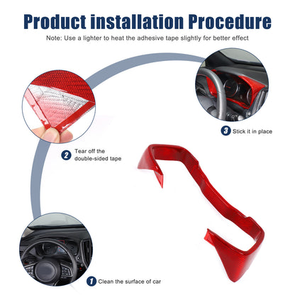 Red Real Carbon Fiber Center Console Dashboard Trim For Subaru WRX 2022+ 24