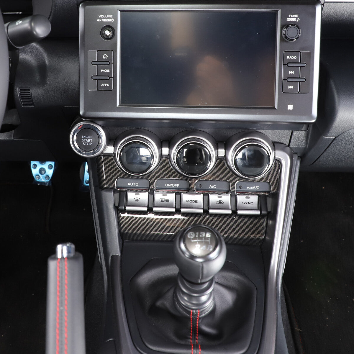 ABS Carbon Fiber Interior Center Console Trim Set Fits For GR86/BRZ 2022-2025 US - Variants 6-10 53