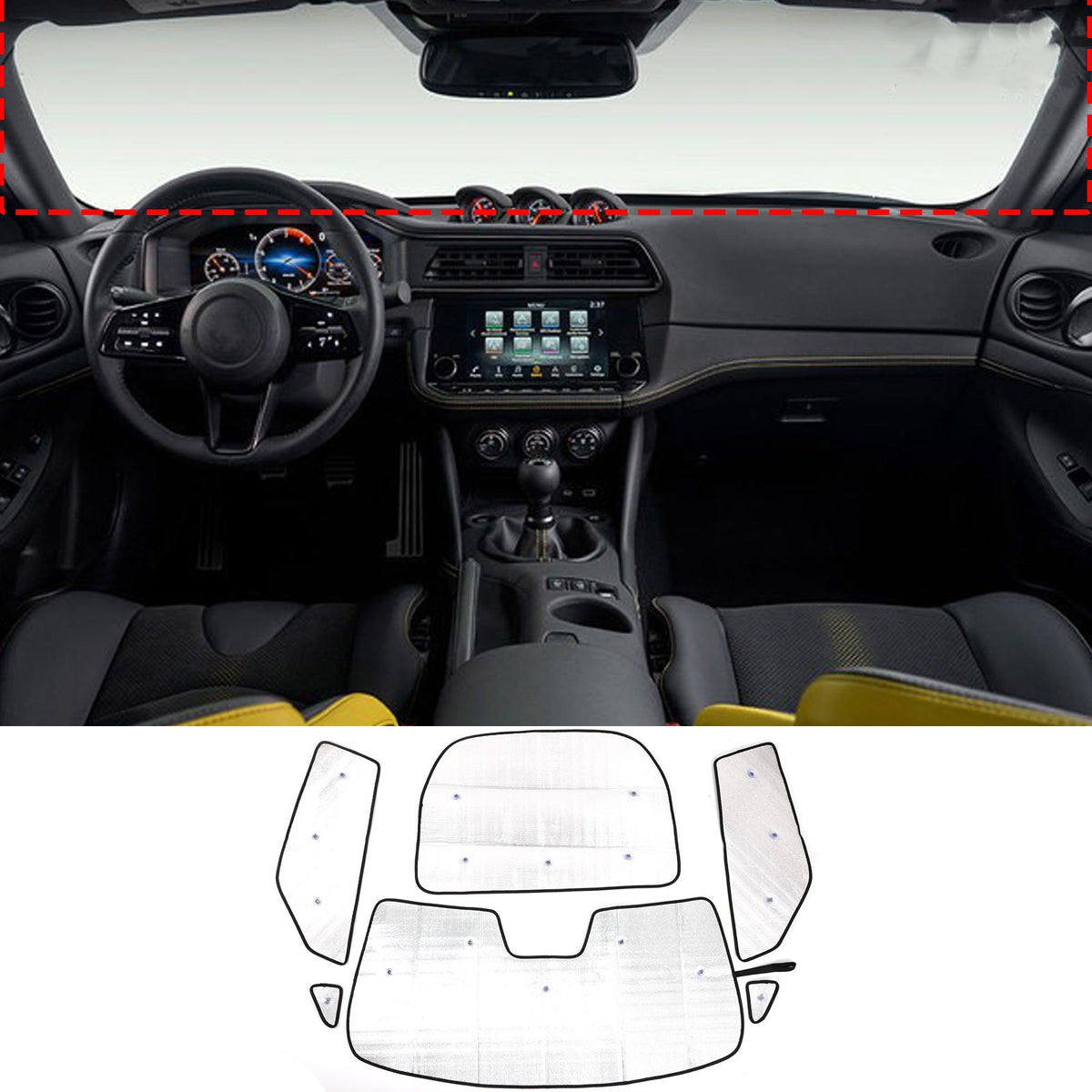 Car Full Sun Shade Windshield Window Sunshade Cover For Nissan 400Z RZ34 23+ US 2