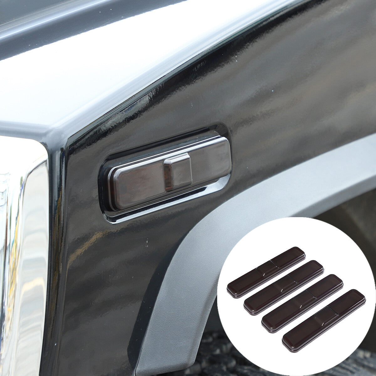 18pcs Smoked Front Rear Side Tail Light Roof Light Trim Cover For Hummer H2 35