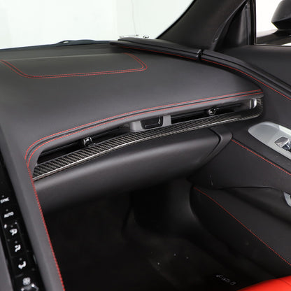 3PCS Real Carbon Fiber Console Dashboard Panel Trim For Corvette C8 Z51 2020-25 4