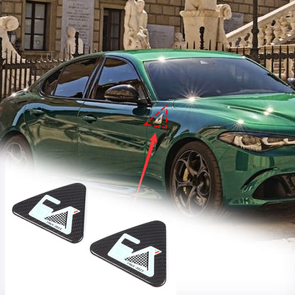 Real Carbon Car Side Fender Emblem Badge Trim For Alfa Romeo Giulia/Stelvio 17+ 3