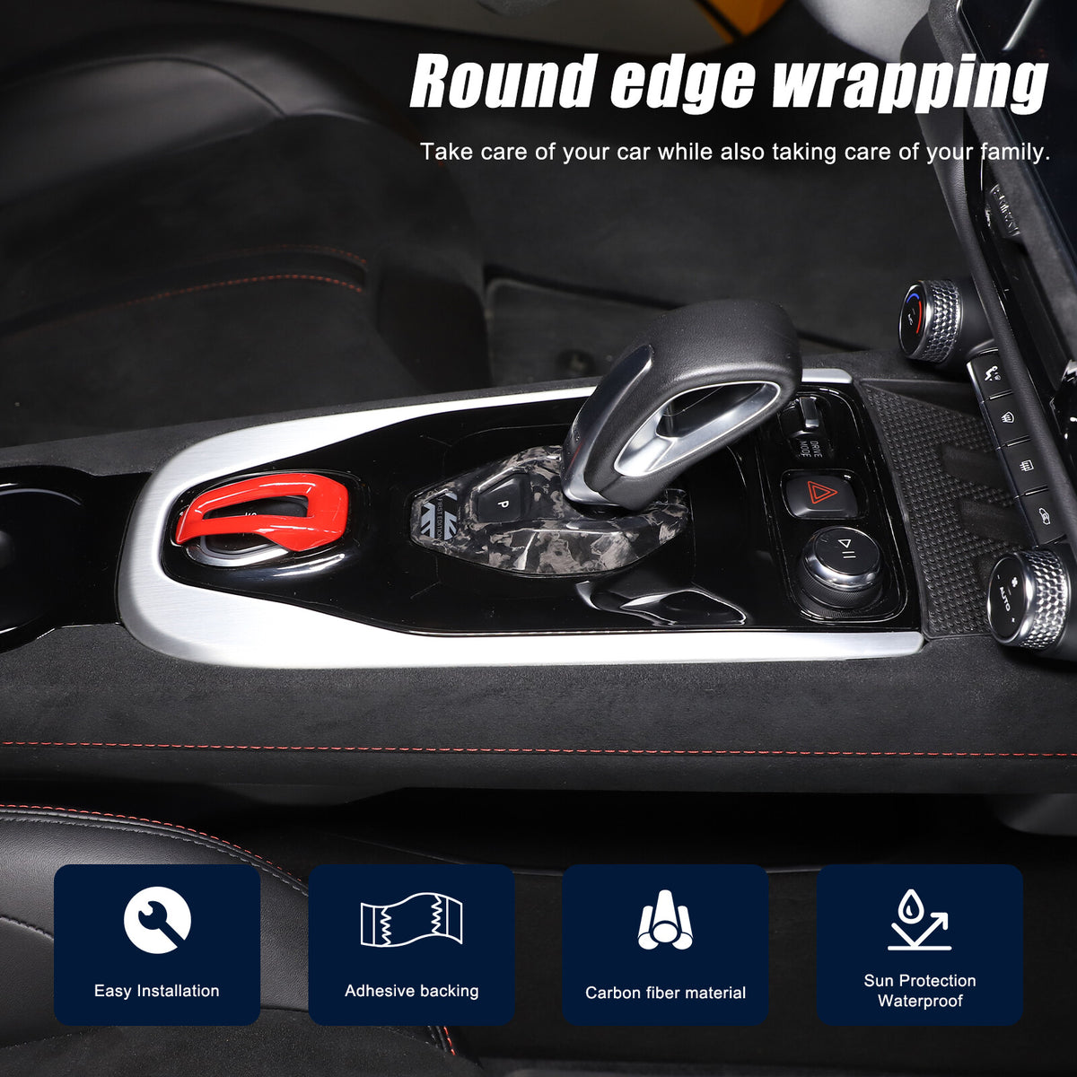 Forged Carbon Fiber Console Gear Base Cover Trim For Lotus Emira V6 I4 2023-2025 6