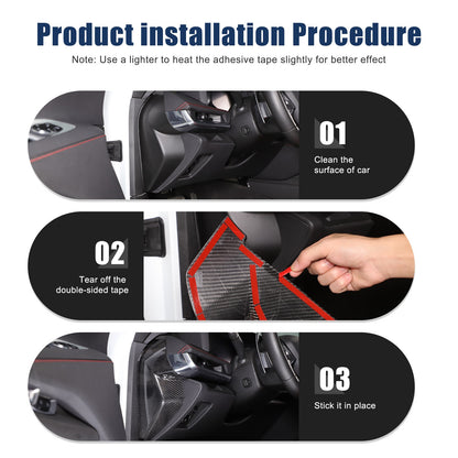 Real Carbon Fiber Interior Door Pillar Trim Cover For Corvette C8 2020+ 4