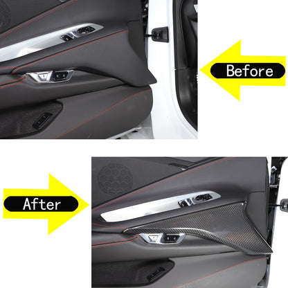Real Dry Carbon Fiber Interior Door Panel Cover Trim For Corvette C8 2020-26 US 2