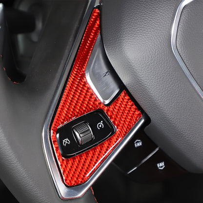 Red Soft Carbon Fiber Interior Decor Trim Kit Cover Set For Corvette C8 20-25 31