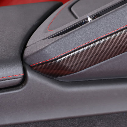 3PCS ABS Carbon Fiber Center Console Side Panel Trim Set For Corvette C8 20-25 9
