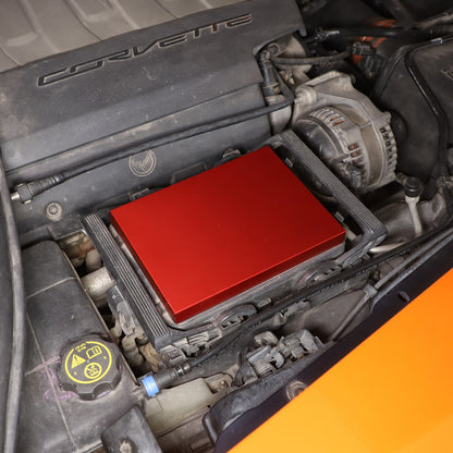 Red Aluminum Engine Coolant Fuse Box Cover For Corvette C7 2014-2019 US 11