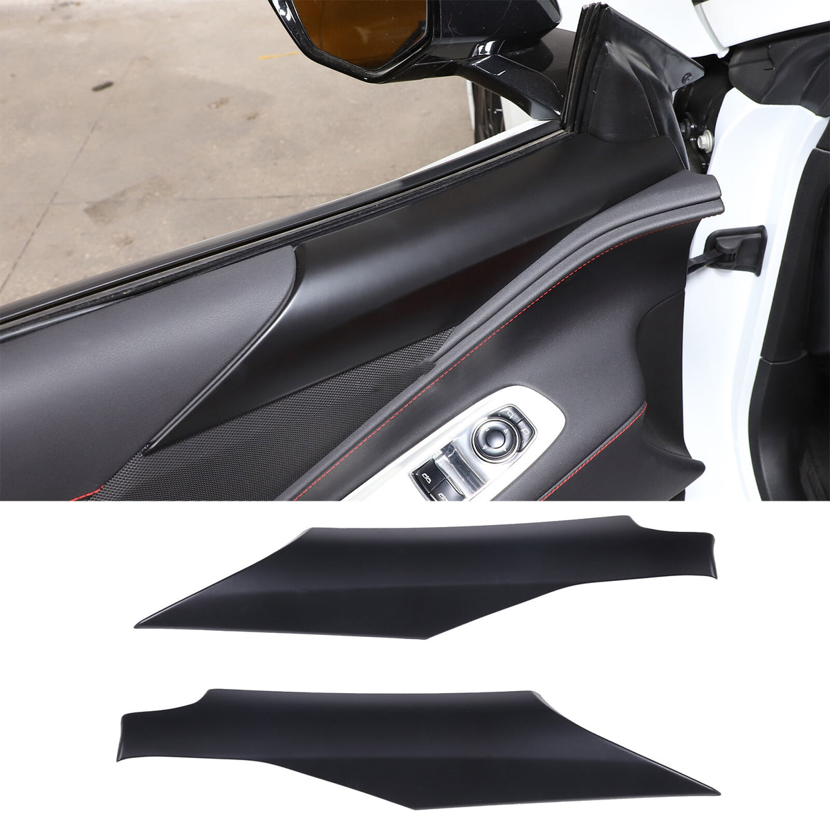 Matte Black ABS Full Interior Set Cover Trim Kit For Corvette C8 2020-25 - Styles 1-5 66