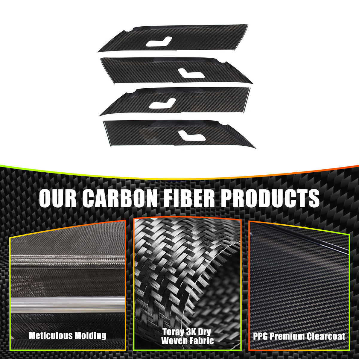 Real Carbon Fiber Interior Door Panel Cover Trim for LR Range Rover Sport 23-24 18