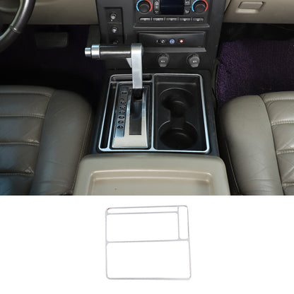 Silver Alloy Heightened Cup Holder Panel Trim Decorate Cover For Hummre H2 03-07 2