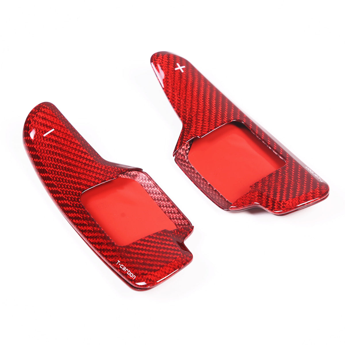 Red Real Carbon Fiber Gear Shift Paddles Paddle Shifters For Corvette C8 2020-26 17