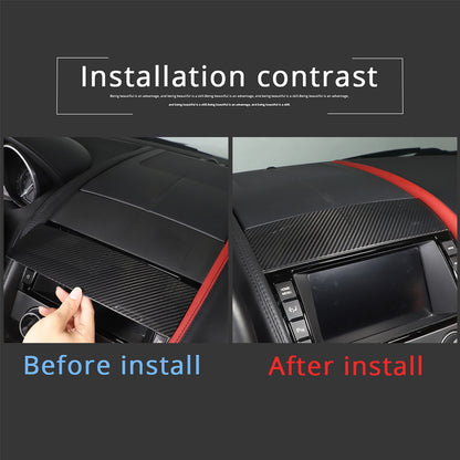 Real Carbon fiber Navigation screen upper cover Trim For Jaguar F-TYPE 2013-22 9
