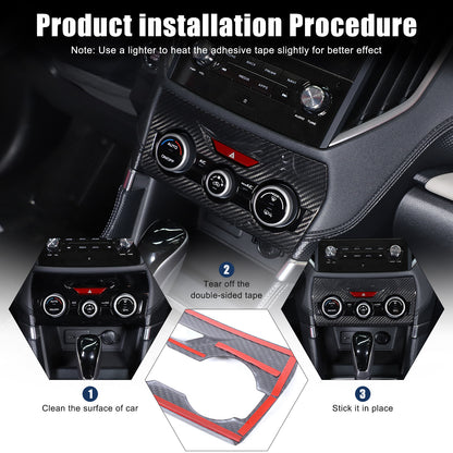 Real Carbon Fiber Air Condition Panel Trim Cover for Subaru Forester 19-24 17