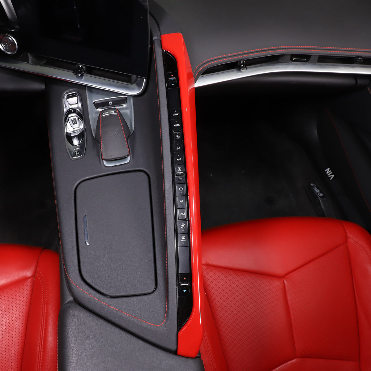 ABS Red Center Console Side Decoration Strip For Corvette C8 2020-2025 6