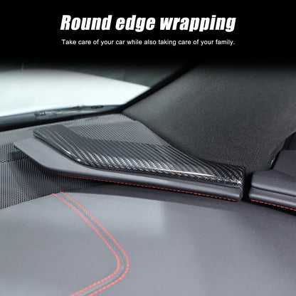 Real Carbon Fiber Dashboard Side Console Pitched Horn Cover For Corvette C8 20+ 1