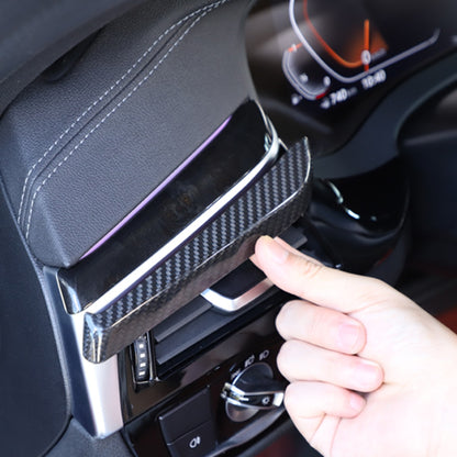 Real Carbon Fiber Center Left Air Vent Upper Trim For BMW 5 6 G30/G38/G32 US 3