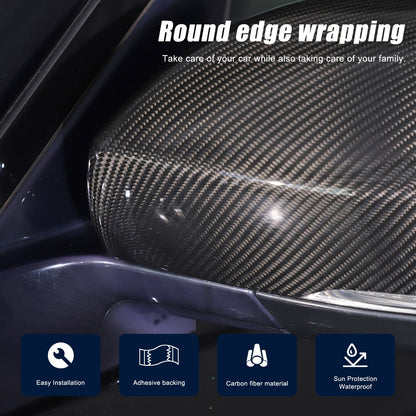 Real Carbon Fiber Outer Rearview Mirror Trim For LR5 Discovery 5 L462 2014-2021 7