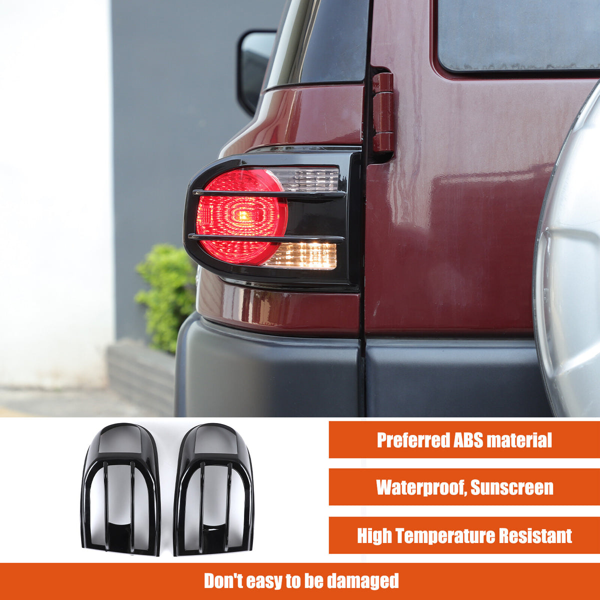 Piano Glossy Black ABS Tail Light Cover Trim For Toyota FJ Cruiser 2007-2021 US 4