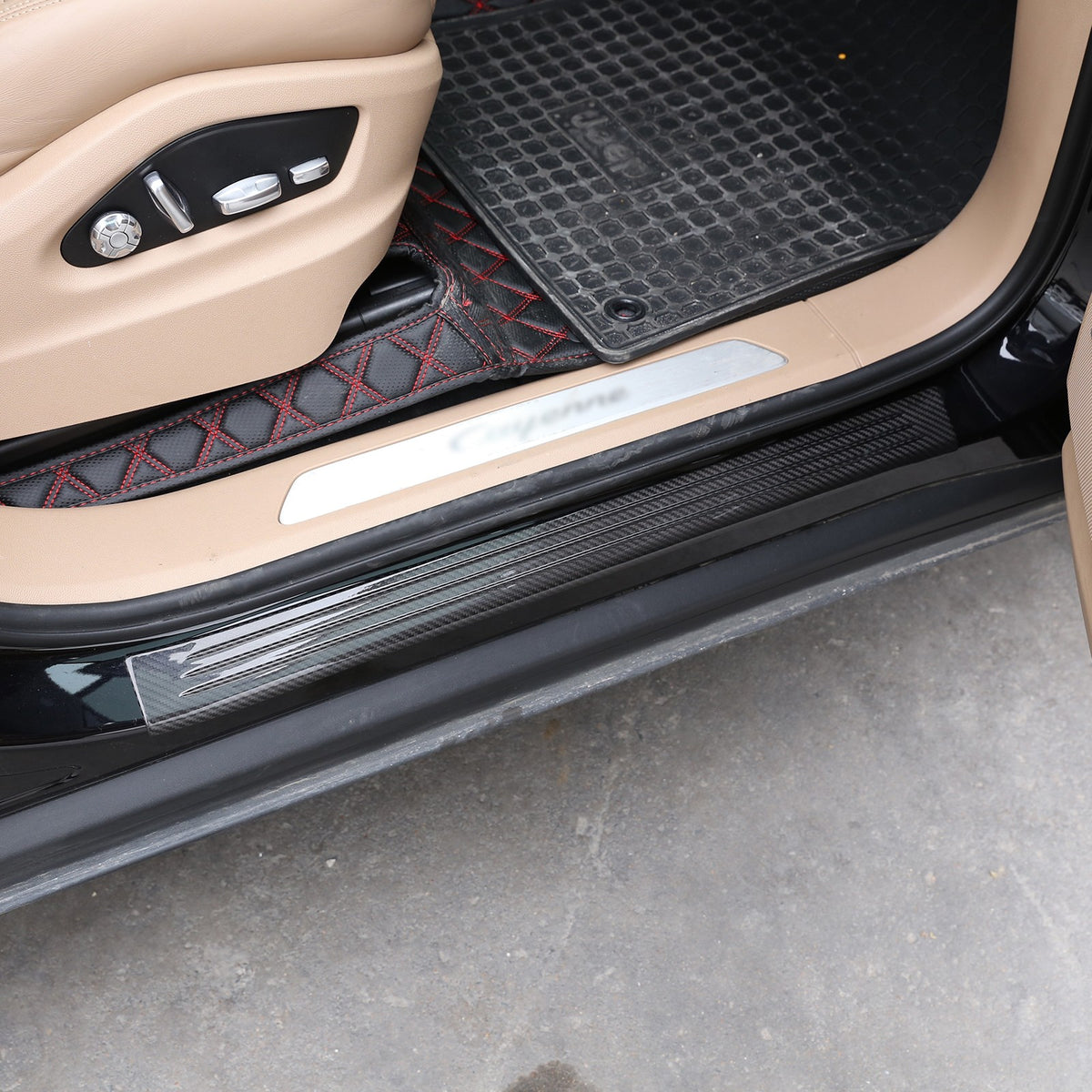 Real Carbon Fiber Outer Door Sill Scuff Plate For Porsche Cayenne E3 2018‑2021 11
