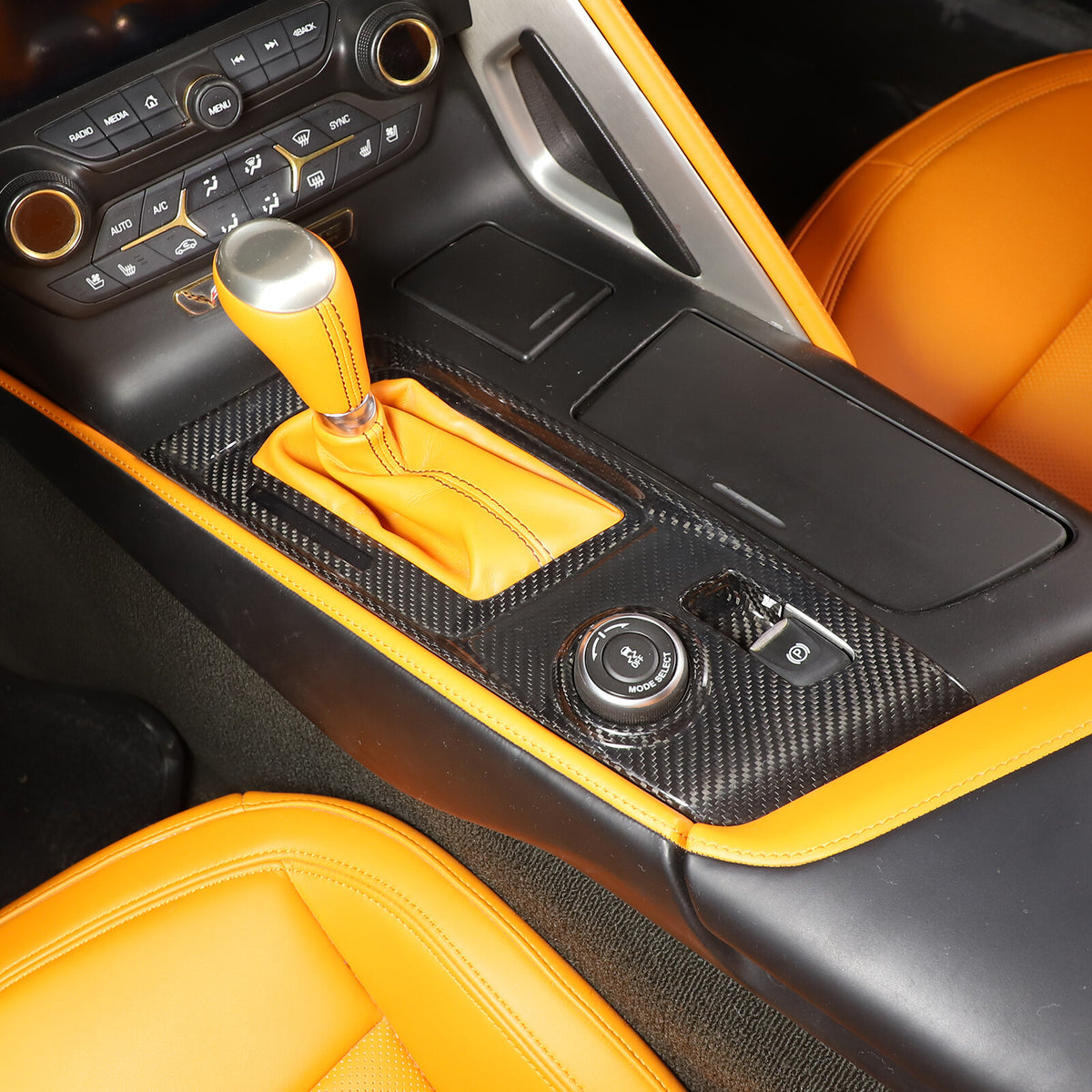 Real Dry Carbon Fiber Interior Center Full Trim Set Kit For Corvette C7 2014-19 124