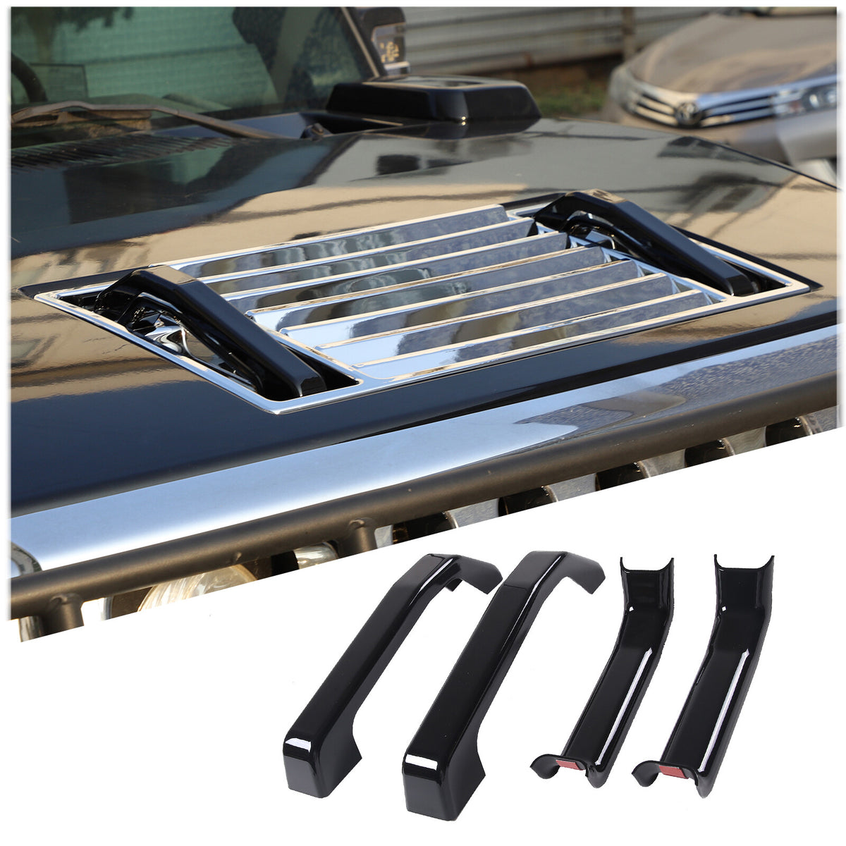 34pcs Glossy Piano Black Full Bumper Tail Light Trim Kit For Hummer H2 2003-2009 6