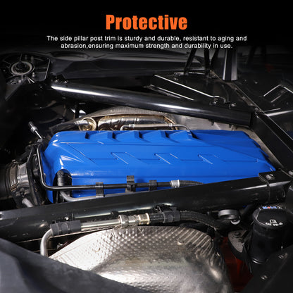 Blue Engine Hood Panel Trim Cover For Corvette C8 2020-26 US 21
